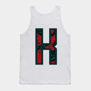 Modern Rose Floral Initial Name Alphabet - Letter K Tank Top